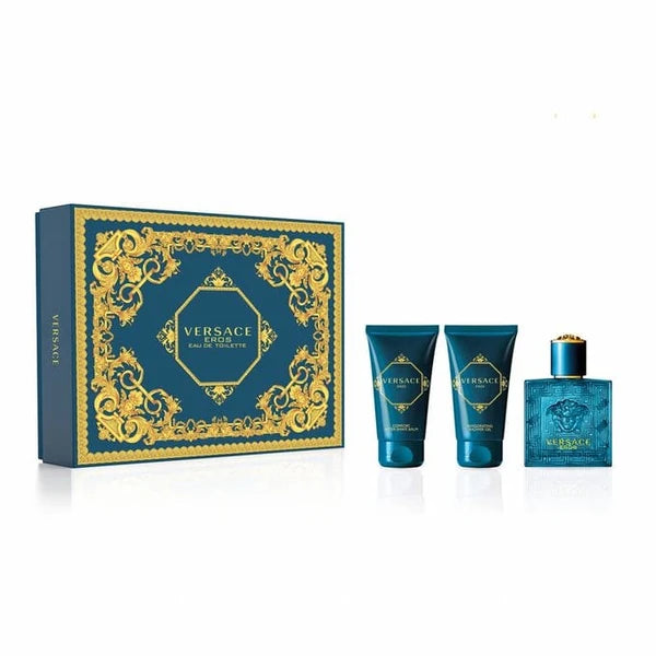 Eros Apa De Toaleta 50ml + Gel De Dus 50ml + After Shave Balsam 50ml