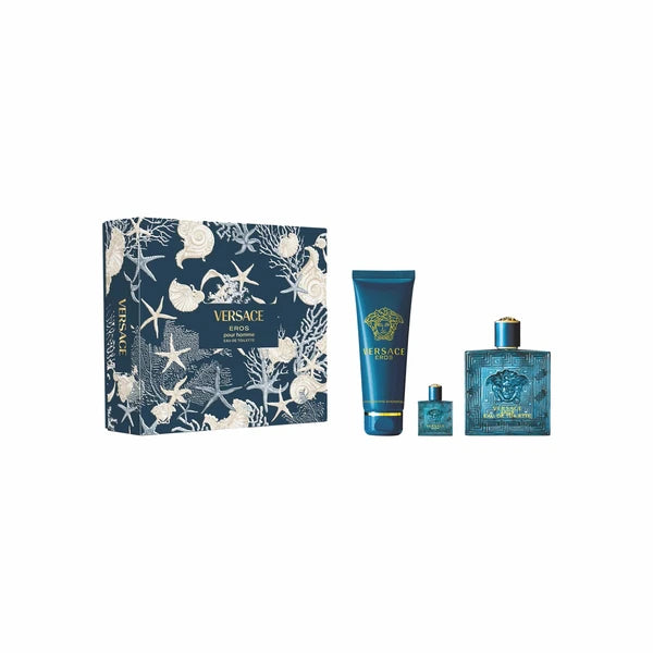 Eros Apa De Toaleta 100ml + Apa De Toaleta 5ml + Gel De Dus 150ml