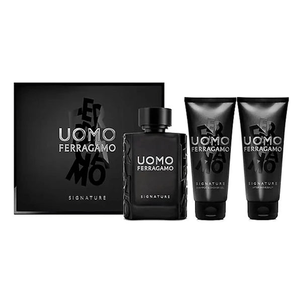 Uomo Signature Apa De Parfum 100ml + Gel De Dus 100ml + After Shave Balsam 100ml