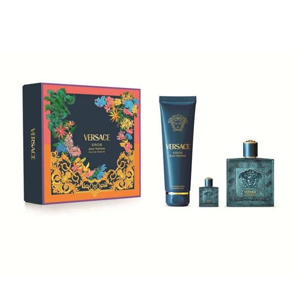 Eros Apa De Parfum 100ml + Apa De Parfum 5ml + Gel De Dus 150ml